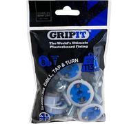 Gripit Blue Heavy-Duty Plasterboard Fixings, Pack of 8 - Holds Up to 113kg | Reusable Drywall Fixings, Easy to Install, Drywall Anchor for TV, Stud Walls, Kitchen Units & Boilers - UK Designed