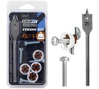 Gripit Brown Heavy Duty Plasterboard Fixings, Pack of 4, Holds Up to 93kg | Cabinet Kit Ideal for Drywall Anchor, Stud Wall Fixings, Cabinet Wall Fixings, Radiators, AV Equipment & Lighting