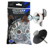 Gripit Grip It Brown 20mm Plasterboard Fixing Bolts + Recess Cutter 93Kg Cap