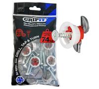 Gripit Grip It Red 18mm 74Kg Capacity Plasterboard Fixings And Screws 25 Pack