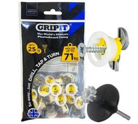 Gripit Grip It Yellow 15mm Plasterboard Fixing Screws + Recess Cutter 71Kg Cap