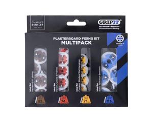 Gripit Mixed Heavy Duty Plasterboard Fixings Kit 16 Pack Holds Up to 113kg | Suitable for Drywall, Stud Walls, Dot & Dab, Ideal for TV Brackets & Shelves, Easy Install - UK Designed