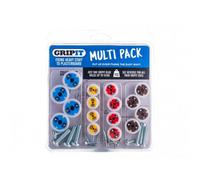 Gripit Plasterboard Fixings Multi Pack,16 Piece, Clam Pack Multi Colour (One Size)