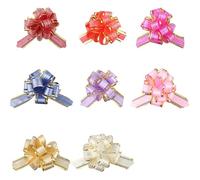 Gripiti Bows for Gift Wrapping 8 Pcs, Large Pull Bow with Ribbon Present Wrap Ribbon Bows for Wedding Cars Christmas Birthday Party Valentine's Day Gift Baskets Decoration (8 Mixed Color)
