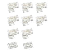 Gripiti COB LED Strip Light Connectors for 8mm Width 2 Pin 10 Pcs, COB LED Strip Include Connectors Set 8 L Shape Corner and 2 Straight Center Connectors Solderless Led Connectors for Tape Light