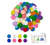 Gripiti Colour Counters 100 Pcs, Plastic Counters For Maths Counting Tokens Not Transparent Counter Resources Double Sided Bingo Chips for Kids Classroom Educational Board Game