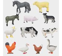 Gripiti Farm Animal Figures Toys 12Pcs, Mini Realistic Plastic Barn Animal Toys Solid Farm Plastic Animals Figures Educational Playset for Kids Toddlers Educational Miniature Party Favors Bath Toys