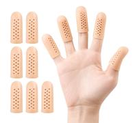 Gripiti Finger Bandage 12pcs, Silicone Fingers Cots Waterproof Finger Protectors Gel Thumb Protector Breathable Sleeves Fingeres Covers with Hole for Fingers Dressing Hand Eczema Fingeres Cracking