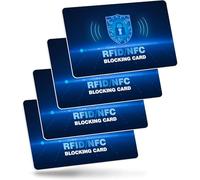 Gripiti NFC/RFID Blocking Card 6Pcs, Force Field Max RFID Credit Cards Protector Slim NFC Card Protection Wallets Anti-Theft Passport Wallet Blocker RFID Card Holder No Batteries Required (Blue)