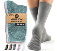 Gripjoy Grip Socks Non Slip Socks for Women Men - Non Skid Hospital Socks - 3 pk
