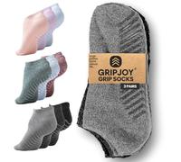 Gripjoy Low Cut Non Slip Socks for Women & Men, Socks with Grips, Grip Socks Non Skid - 3 pack (Small-Medium - All-multi (Black/Dark Grey/Light Grey))