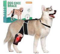 Gripooaven Dog Knee Brace for Large and Small Dogs, Dog Leg Knee Brace Bundle for Torn ACL Hind Leg, Luxating Patella with Back Strap, Calm Collar, Reduces Pain, S