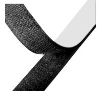 GRIPPA | Black Self Adhesive Tape Hook and Loop Strip, 1 Metre Pair - Sticky Backed Fastening Tape | Multiples Sent as Continuous Length | 38mm Wide (Black)