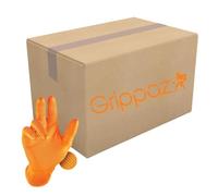 Grippaz Nitrile gloves Buk Box of 500, latex free, working gloves, extremely robust and tear-resistant, orange, XL