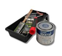 Gripper Cloth Arroworthy Varnish Application Kit, 500ml Rocktop Multi-Surface Gloss Clearcoat, 2-1.5-inch Brush, 11-inch Barracuda Frame 2 x 4 Roller Sleeves + Tray