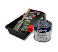 Gripper Cloth Clearcoat Kit, 1.5-inch Brush, 11-inch Roller Frame, Smith and Rodgers Rocktop Multi-Surface 500 ml Matt, 2 Roller Sleeves + Tray