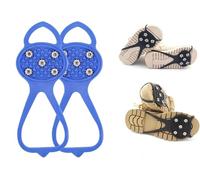 Gripper Spikes for Shoes, Ice Grips Cleat Silicone Crampons Boot Covers, Universal Non-Slip Spike, for Outdoor Snow Climbing(Blue/Child/5nail)