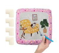 Gripper Strip Frames,Punch Needle Rug Hooking Frame with Foam Anti Collision Corner,Fabrics Fabrics,Tufting Flannel Sewing Cover,Rug Hooking Punch Hoop,Embroidery Hoop with Needles for Sewing Craft