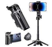 GripPic Mini Selfie Stick Tripod Stand for iPhone ，6-Section Adjustable Height Extension (12-42cm)，10 Meter Remote One Click Control ，Suitable for Travel/Live Streaming/Outdoor Multiple Scenes