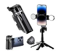 GripPic Mini Selfie Stick Tripod Stand for iPhone ，6-Section Adjustable Height Extension (12-42cm)，10 Meter Remote One Click Control ，Suitable for Travel/Live Streaming/Outdoor Multiple Scenes