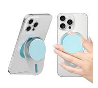 Grippopso for Magsafe Phone Grip, Magnetic Phone Grip Holder with Adjustable Stand, Magneticc Collapsible Phone Grip Stand Holder for Magnetic Soccket, for iPhone 16 15 14 13 12 Series,Clear Blue
