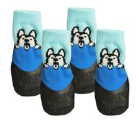 Grippy Dog Paw Socks, Non-Slip Footwear for Dogs, Protective Socks with Stretch Fit, Lightweight Cotton Blend, Pet Footwear for Puppies Senior Dogs, Outdoor Indoor Walk Running Licking Prevention