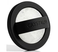 Grips by CRYSTALFY Clear Quartz Crystal Magnetic Phone Ring Grip - Silicone Slim Phone Holder with Swappable Natural Crystal - Worry Stone Stress Relief - Compatible with All Phones (Black)