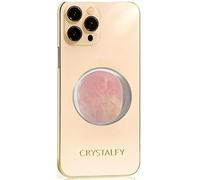 Grips by CRYSTALFY Crystal Phone Grip Holder & Expanding Kickstand-Natural Gemstone Swappable Top Accessory Compatible with iPhone, iPad, Kindle & Mobile Devices (Rose Quartz Natural, Magnetic)