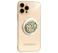 Grips by CRYSTALFY MINIS-Slim Lightweight Magnetic Crystal Phone Grip Holder & Expanding Kickstand-Natural Gemstone Swappable Top Accessory for iPhone, Kindle & Mobile Devices-Dalmatian Jasper