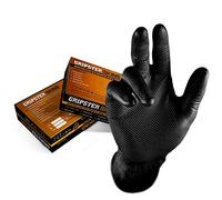 Gripster Skins Heavy Duty Nitrile Disposable Gloves - 50 Pack/25 Pairs - Black - Medium (Size 8)