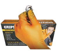 GRIPSTER SKINS Orange 6mil Nitrile Inspection Glove with Unique Fishscale Grip - Box 50 (XL)