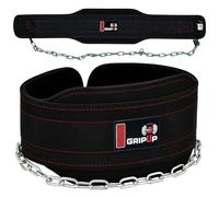 GripUp Dip Belt for Weight Lifting Dipping, Gym Belt 36'' Heavy Duty Adjustable Steel Chain 6” Neoprene Padded Back Support for Chin Pull Ups Training Powerlifting Bodybuilding Squat Exercise