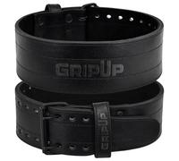 GripUp Powerlifting Belt 10mm Thick Genuine Leather 4” Heavy Weight lifting Gym Belt Back Support Strength Training Squats Workouts Fitness Bodybuilding Deadlifts Weightlifting Men Women (Black, L)