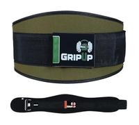 GripUp Powerlifting Belt Auto-Lock 6.5” Padded Back Support Ideal for Men & Women in Gym Fitness Bodybuilding Powerlifting Weightlifting Deadlifts & Squats Professional Exercise Equipment (Green, M)