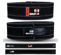 GripUp Powerlifting Belt for Weight lifting Lever Buckle Leather Gym Belt 10mm Thick 4-Inch Lumbar Back Support Men Women for Bodybuilding Deadlifts Dips Strength Training Workout (Black, 2XL)