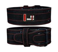 GripUp Suede Leather Powerlifting Belt 4-Inch Wide, 10mm Thick, Heavy-Duty Weight Lifting Gym Belt for Weightlifting Bodybuilding Squats Exercise Fitness Deadlifts Back Support Men & Women Black, 3XL