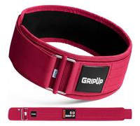 GripUp Weight lifting Belt AUTO LOCK 4” Premium Gym Belt Adjustable Buckle Olympic Cross Training Back Support Men & Women Fitness Powerlifting Bodybuilding Weightlifting Deadlift (Pink, M)