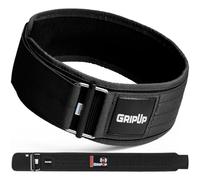 GripUp Weight lifting Belt AUTO LOCK 4” Premium Gym Belt Adjustable Buckle Olympic Cross Training Back Support Men & Women Fitness Powerlifting Bodybuilding Weightlifting Deadlift (Black, L)