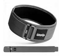 GripUp Weight lifting Belt AUTO LOCK 4” Premium Gym Belt Adjustable Buckle Olympic Cross Training Back Support Men & Women Fitness Powerlifting Bodybuilding Weightlifting Deadlift (Grey, L)
