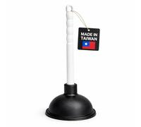 Gripzo Sink Plunger - 4 Inch Rubber Cup with 9 Inch Plastic Handle, Heavy Duty Drain Unblocker, Strong Suction for Kitchen Sink, Bathroom Drain & Blocked Pipes - White/Black
