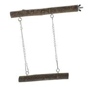 GRIRIW 1 Set Large Wooden Parrot Perch Swing Natural Bird Chewing for Cockatiels Parakeets Birds Safe for Stress Relief Playtime
