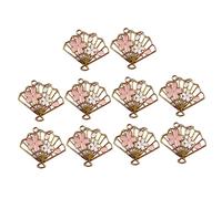 GRIRIW 10 Pcs Cherry Blossom Fan Charms Hollow Jewelry Pendants for DIY Accessories for Necklace Bag Decoration Scrapbook Headdress Crafts