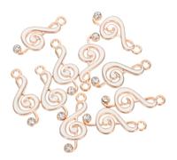 GRIRIW 10 Pcs Metal Music Notes Charms for Jewelry Making, Small White Enamel Musical Symbol Pendants for DIY Bracelets, Earrings, Necklace Craft Accessories