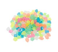 GRIRIW 100pcs Colorful Luminous Aquarium Stones Glow Gravel for Fish Tank Bottom Decoration, Small Rhombus Shaped Glowing Pebbles for Aquatic Landscaping, 50g Bag
