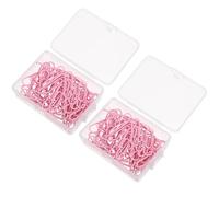 GRIRIW 100pcs Document Fixing Clip Pink Paper Clips Metal Oval Shape Compact Desk Organization Versatile Application for School and Speeches