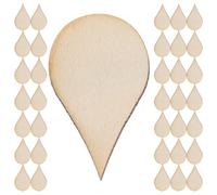 GRIRIW 100pcs Wooden Teardrop Shape Craft Slices Beige Natural Unfinished Wood Pieces for Handmade Decoration Versatile Use in DIY Craft Projects and Ornaments