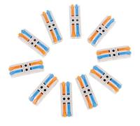 GRIRIW 10pcs Electrical Crimp Connectors 2-in 2-out Quick Connect Wire Connectors with Nylon and Copper Reusable Design for Home Applications and Building Wiring