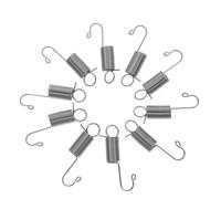 GRIRIW 10pcs Galvanized Stainless Steel Spring Hook with Multifunctional Design and Secure Installation, Small Extension Mechanical Tension Spring for Home Repairs and Outdoor Use