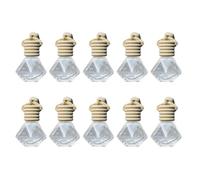 GRIRIW 10pcs Hanging Car Air Freshener Pendants Diamond Shape Essential Oil Diffuser Bottles Fragrance Ornaments for Car Interior and Home Decoration