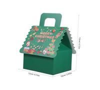 GRIRIW 10pcs House Shaped Christmas Candy Boxes Cardboard Gingerbread Houses Boxes for Christmas and Pirate Treasure Chest